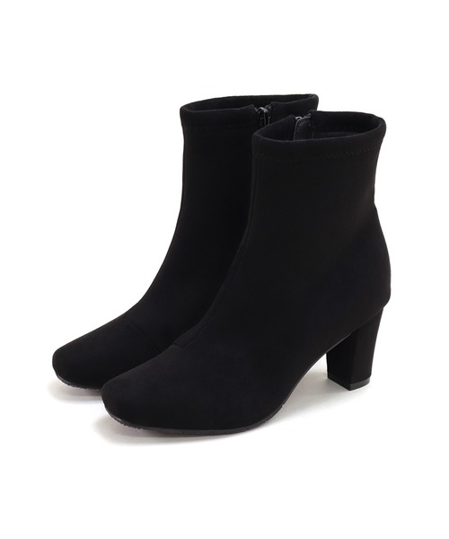 SESTO（セスト）の「スクエアトゥストレッチショートブーツ（ブーツ・レディース・ブラック/グレー/ブラウン/ブラック系その他/アイボリー・LL/M/L/3L/S）」の8枚目の写真