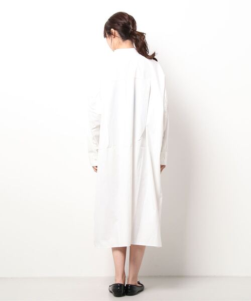 Lugnoncure（ルノンキュール）の「TCブロードシャツワンピース（シャツワンピース・レディース・ネイビー/オフホワイト/キャメル・ﾌﾘ-）」の5枚目の写真