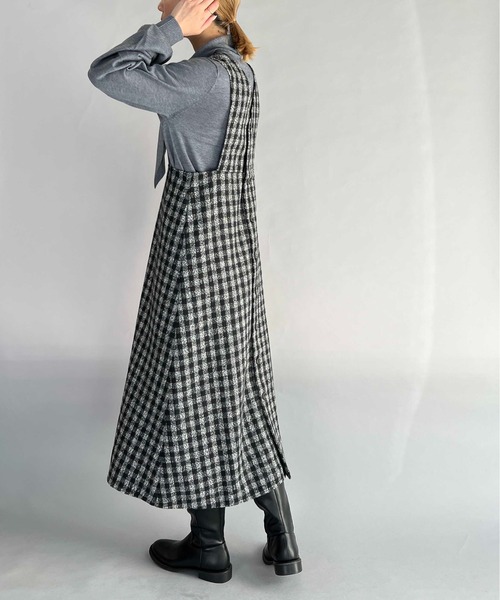 PICCIN(ピッチン)の「前後2WAYチェックジャンパースカート(ジャンパースカート・レディース・ブラック/ブラウン・M/L)」の15枚目の写真