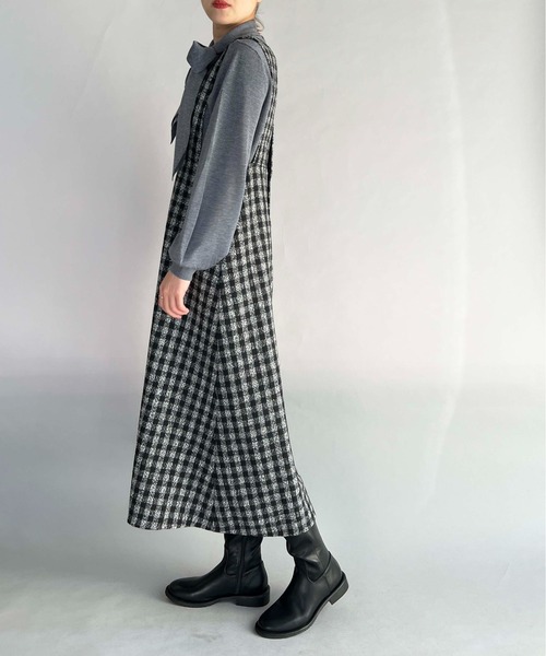 PICCIN(ピッチン)の「前後2WAYチェックジャンパースカート(ジャンパースカート・レディース・ブラック/ブラウン・M/L)」の18枚目の写真