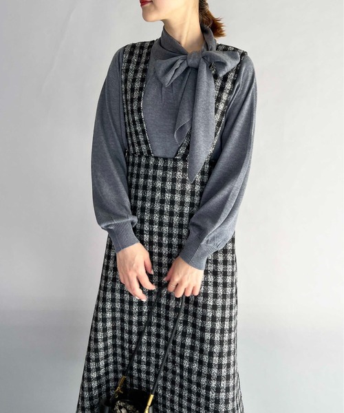 PICCIN(ピッチン)の「前後2WAYチェックジャンパースカート(ジャンパースカート・レディース・ブラック/ブラウン・M/L)」の11枚目の写真