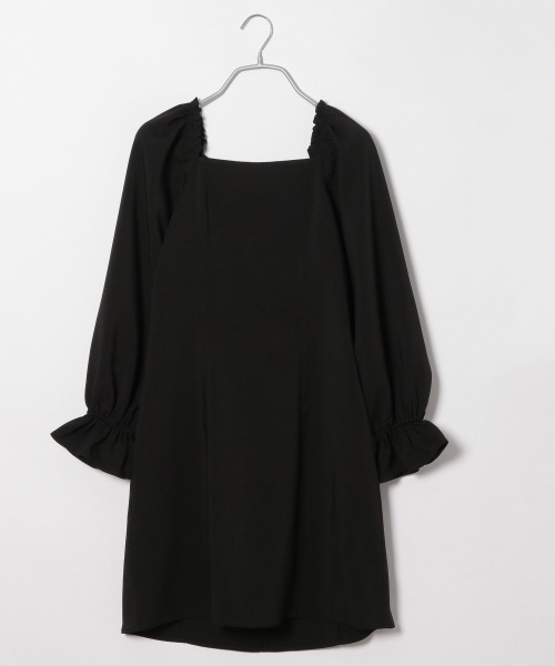 Me%（ミィパーセント）の「スクエアネックミニワンピース（ワンピース・レディース・ベージュ/ブラック・FREE）」の17枚目の写真