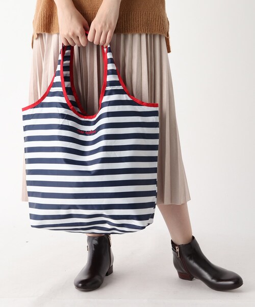 one'sterrace（ワンズテラス）の「保冷コンパクトエコバッグ ボーダー（エコバッグ/サブバッグ・レディース・ブルー・99）」の7枚目の写真