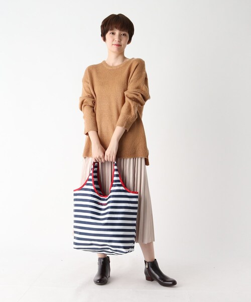 one'sterrace（ワンズテラス）の「保冷コンパクトエコバッグ ボーダー（エコバッグ/サブバッグ・レディース・ブルー・99）」の8枚目の写真