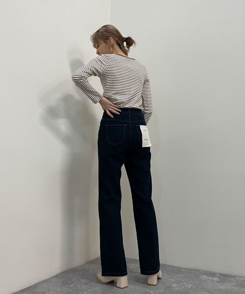 archives（アルシーヴ）の「リブボーダーリンガー長袖ＴＥＥ（Tシャツ/カットソー・レディース・ブラウン/グリーン/ブラック/イエロー・MEDIUM）」の15枚目の写真