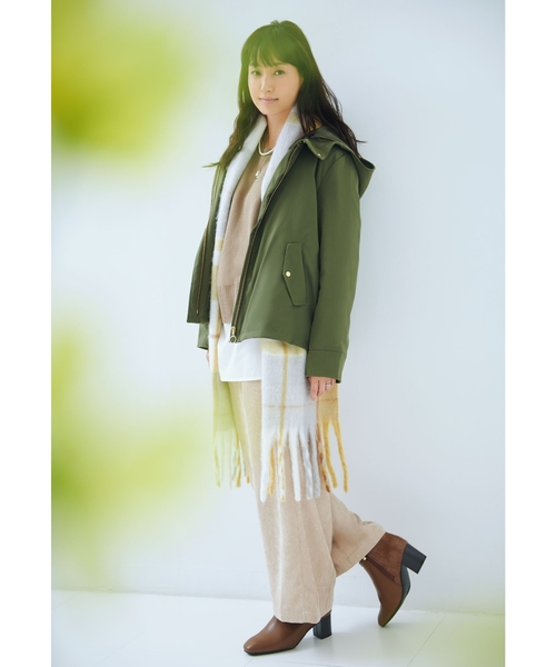 DRESKIP（ドレスキップ）の「◆ボリュームチェックストール（ストール/ショール・レディース・ベージュ系その他2/ブラック系1/イエロー系9・00）」の7枚目の写真