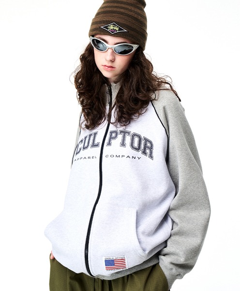 VARSITY COLOR BLOCK ZIP UP JACKET/バーシティカラーブロックジップアップジャケット