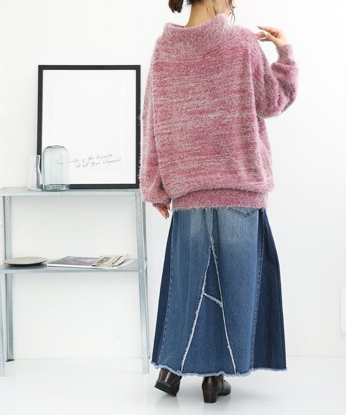 osharewalker（オシャレウォーカー）の「【廃盤】『ゆるふわMIX調ニット』（ニット/セーター・レディース・ベージュ/ミント/ピンク/ネイビー・FREE）」の8枚目の写真