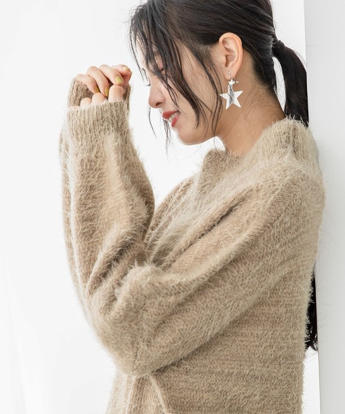 osharewalker（オシャレウォーカー）の「【廃盤】『ゆるふわMIX調ニット』（ニット/セーター・レディース・ベージュ/ミント/ピンク/ネイビー・FREE）」の18枚目の写真