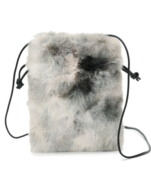 SHOO・LA・RUE(シューラルー)の「◆グラデーションエコファーミニショルダー(ショルダーバッグ・レディース・ライトグレー/ベージュ/ライトパープル/チャコール・00)」の3枚目の写真