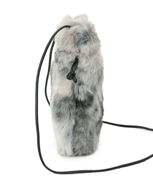 SHOO・LA・RUE(シューラルー)の「◆グラデーションエコファーミニショルダー(ショルダーバッグ・レディース・ライトグレー/ベージュ/ライトパープル/チャコール・00)」の11枚目の写真