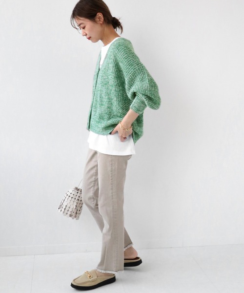JOURNAL STANDARD relume（ジャーナルスタンダード　レリューム）の「シャギーミックスモヘアVネックカーディガン◆（カーディガン/ボレロ・レディース・グリーン/オレンジ・FREE）」の18枚目の写真