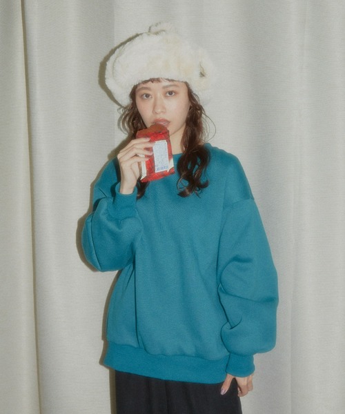 MERLOT（メルロー）の「GIRLSイラスト裏起毛スウェット（スウェット・レディース・ブラック/ターコイズブルー・FREE）」の18枚目の写真