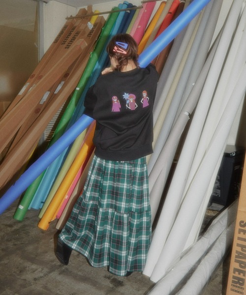 MERLOT（メルロー）の「GIRLSイラスト裏起毛スウェット（スウェット・レディース・ブラック/ターコイズブルー・FREE）」の6枚目の写真