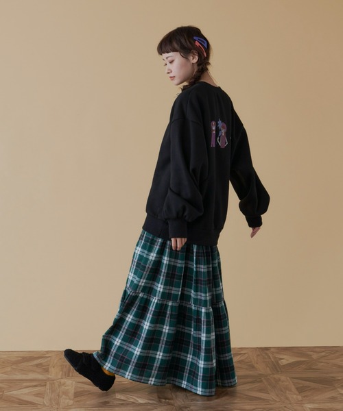 MERLOT（メルロー）の「GIRLSイラスト裏起毛スウェット（スウェット・レディース・ブラック/ターコイズブルー・FREE）」の14枚目の写真