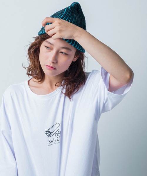 THE MILES(ザ マイルズ)の「ellipsis イリップシス SMILE-T スマイル-T(Tシャツ/カットソー・メンズ・ホワイト/ブラック・SMALL/MEDIUM)」の2枚目の写真