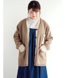 Samansa Mos2 | LOGAN×SamansaMos2ワッペン付配色カーディガン(カーディガン/ボレロ)