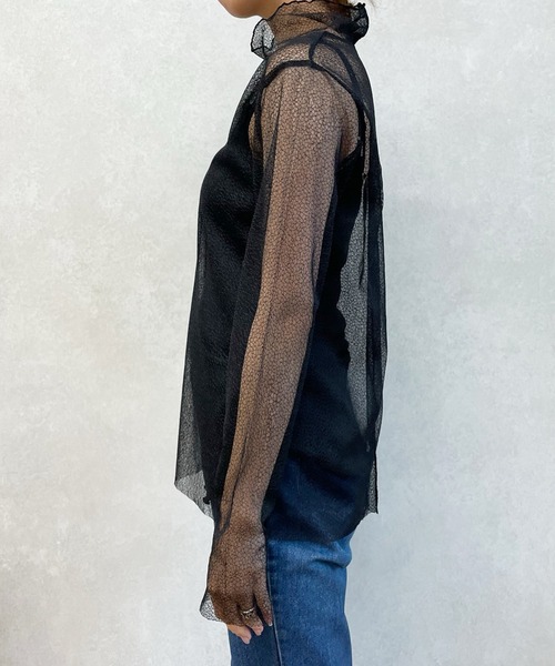 DouDou（ドゥドゥ）の「レースメッシュタートル（その他トップス・レディース・ブラック/オフホワイト・FREE）」の22枚目の写真