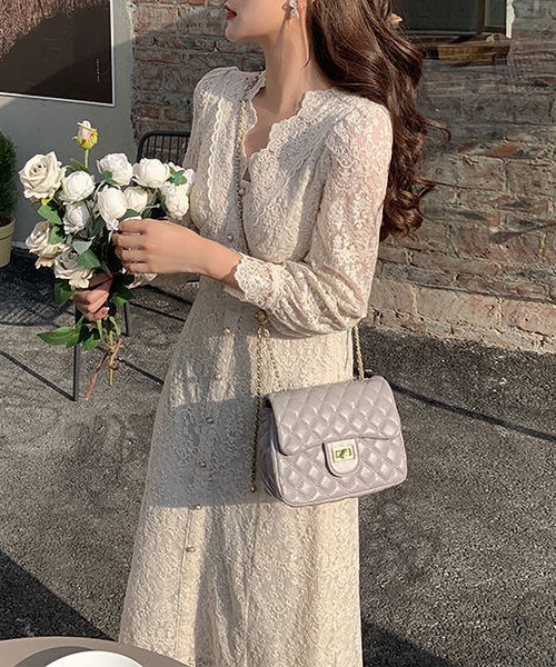 MAISON DE THERESE（メゾン ド テレーズ）の「チュール刺繍　レースアップワンピース（ワンピース・レディース・ベージュ・SMALL/MEDIUM/LARGE）」の4枚目の写真