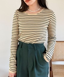 EPIMI E'PIMMY | ランダムボーダーコンパクトプルオーバー(Tシャツ/カットソー)