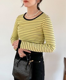 EPIMI E'PIMMY | ランダムボーダーコンパクトプルオーバー(Tシャツ/カットソー)