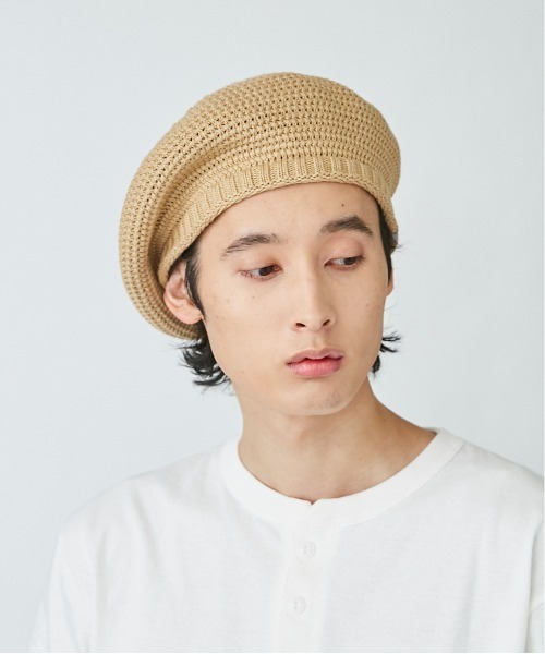 OVERRIDE（オーバーライド）の「OVERRIDE KUFI KNIT BERET OGN COTTON（ハンチング/ベレー帽・メンズ・ホワイト/ブラック/ベージュ/グレー/グリーン・58cm）」の17枚目の写真