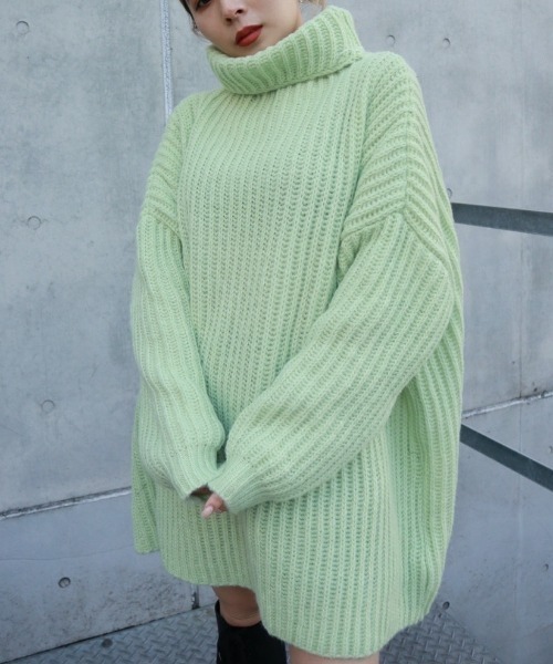 FIG&VIPER（フィグアンドバイパー）の「タートルニットOP（ワンピース・レディース・ホワイト/グレー/ピンク/グリーン・FREE）」の3枚目の写真