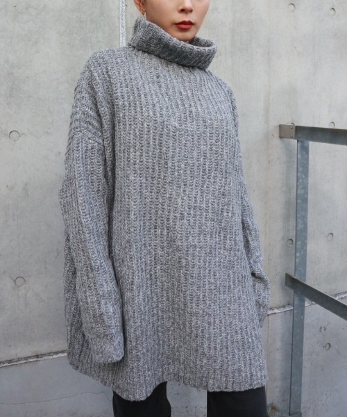 FIG&VIPER（フィグアンドバイパー）の「タートルニットOP（ワンピース・レディース・ホワイト/グレー/ピンク/グリーン・FREE）」の5枚目の写真