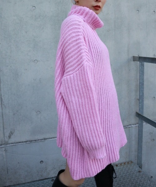 FIG&VIPER（フィグアンドバイパー）の「タートルニットOP（ワンピース・レディース・ホワイト/グレー/ピンク/グリーン・FREE）」の6枚目の写真