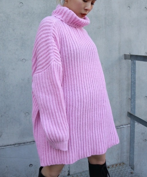 FIG&VIPER（フィグアンドバイパー）の「タートルニットOP（ワンピース・レディース・ホワイト/グレー/ピンク/グリーン・FREE）」の7枚目の写真