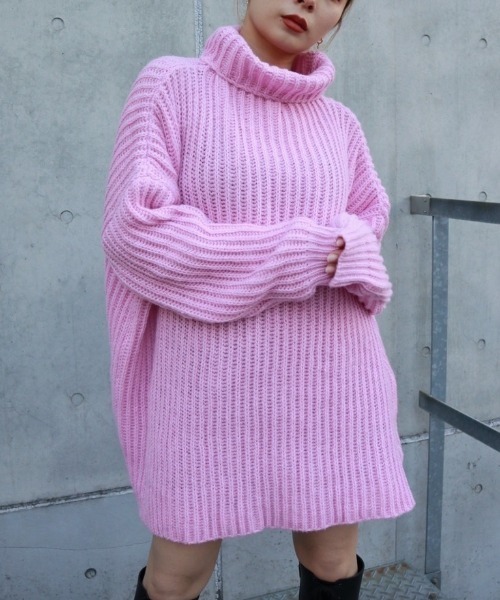 FIG&VIPER（フィグアンドバイパー）の「タートルニットOP（ワンピース・レディース・ホワイト/グレー/ピンク/グリーン・FREE）」の8枚目の写真