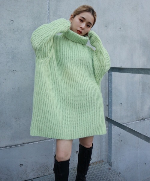 FIG&VIPER（フィグアンドバイパー）の「タートルニットOP（ワンピース・レディース・ホワイト/グレー/ピンク/グリーン・FREE）」の11枚目の写真