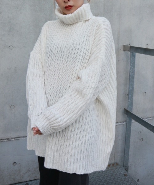 FIG&VIPER（フィグアンドバイパー）の「タートルニットOP（ワンピース・レディース・ホワイト/グレー/ピンク/グリーン・FREE）」の15枚目の写真