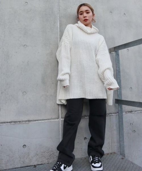 FIG&VIPER（フィグアンドバイパー）の「タートルニットOP（ワンピース・レディース・ホワイト/グレー/ピンク/グリーン・FREE）」の17枚目の写真