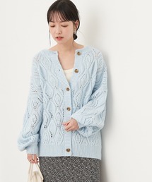earth music&ecology | 透かしリーフ柄カーディガン＊(カーディガン/ボレロ)