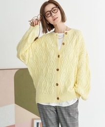 earth music&ecology | 透かしリーフ柄カーディガン＊(カーディガン/ボレロ)