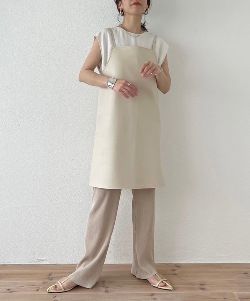 wee9s（ウィークス）の「fake leather cami one piece