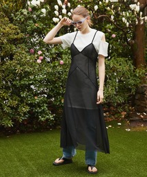 Keeepy | 【Keeepy】tulle ensemble camisole dress with sleeve cut-off mini dress(ワンピース)