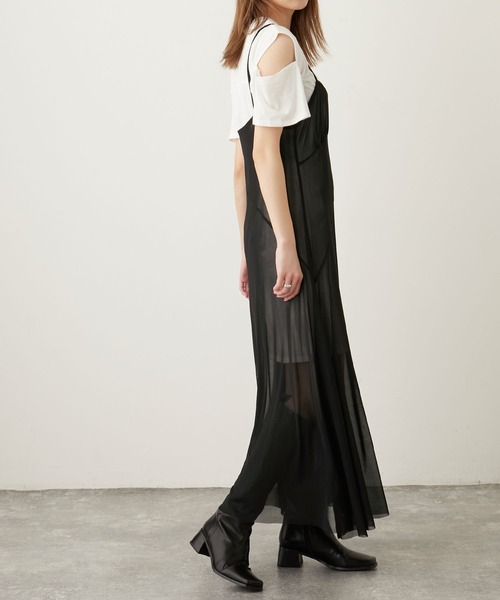 Keeepy（キーピー）の「【Keeepy】tulle ensemble camisole dress with sleeve cut-off mini dress（ワンピース・レディース・ブラック/ブラック系その他・FREE）」の9枚目の写真