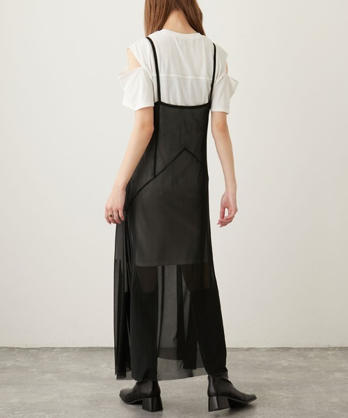 Keeepy（キーピー）の「【Keeepy】tulle ensemble camisole dress with sleeve cut-off mini dress（ワンピース・レディース・ブラック/ブラック系その他・FREE）」の10枚目の写真