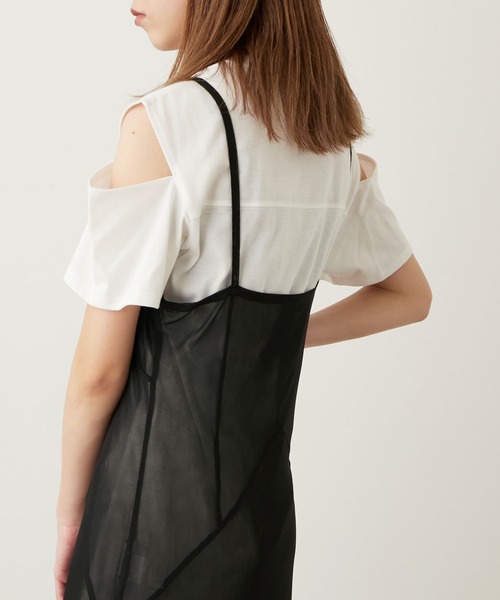 Keeepy（キーピー）の「【Keeepy】tulle ensemble camisole dress with sleeve cut-off mini dress（ワンピース・レディース・ブラック/ブラック系その他・FREE）」の13枚目の写真