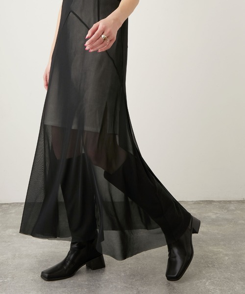 Keeepy（キーピー）の「【Keeepy】tulle ensemble camisole dress with sleeve cut-off mini dress（ワンピース・レディース・ブラック/ブラック系その他・FREE）」の15枚目の写真