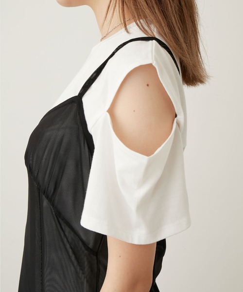 Keeepy（キーピー）の「【Keeepy】tulle ensemble camisole dress with sleeve cut-off mini dress（ワンピース・レディース・ブラック/ブラック系その他・FREE）」の20枚目の写真