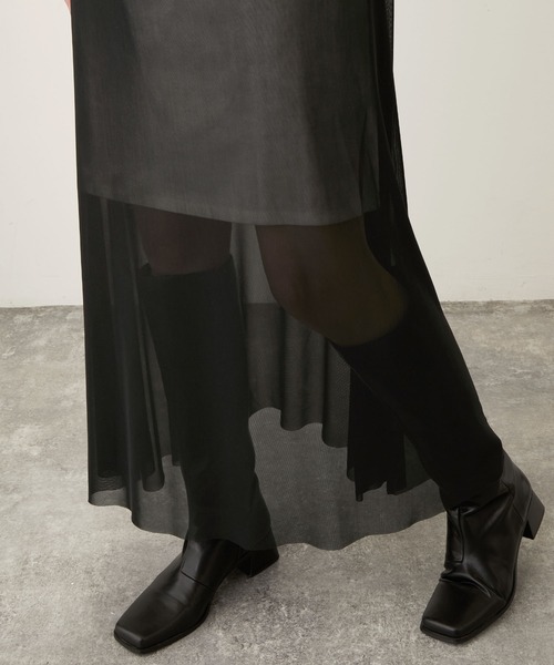 Keeepy（キーピー）の「【Keeepy】tulle ensemble camisole dress with sleeve cut-off mini dress（ワンピース・レディース・ブラック/ブラック系その他・FREE）」の21枚目の写真