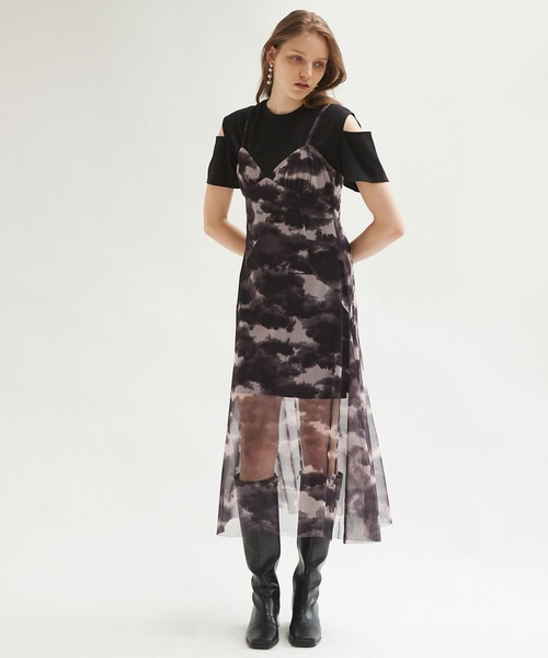 Keeepy（キーピー）の「【Keeepy】tulle ensemble camisole dress with sleeve cut-off mini dress（ワンピース・レディース・ブラック/ブラック系その他・FREE）」の22枚目の写真