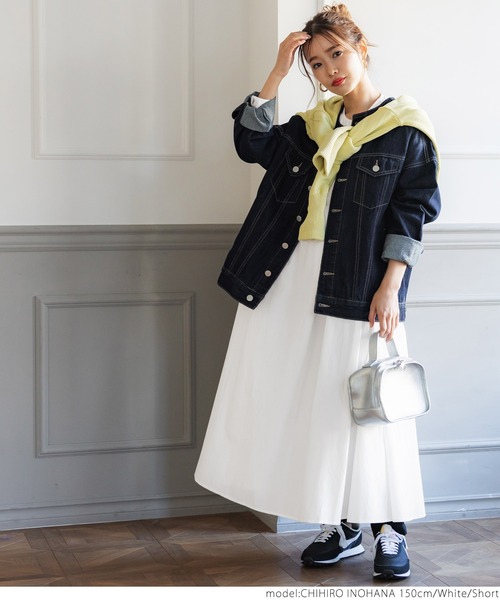 coca（coca）（コカ）の「スキッパーボリュームワンピ（シャツワンピース・レディース・ホワイト/ブラック・SHORT/LONG）」の9枚目の写真