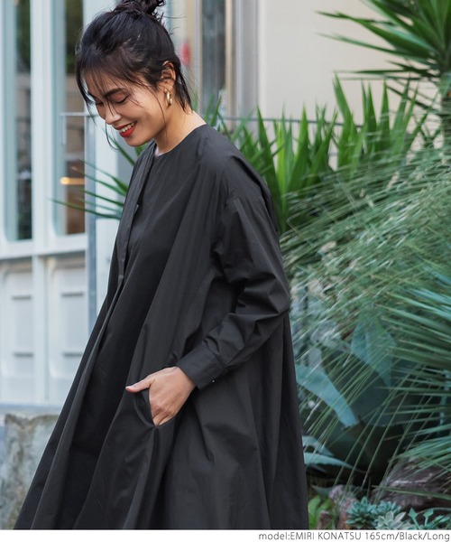 coca（coca）（コカ）の「スキッパーボリュームワンピ（シャツワンピース・レディース・ホワイト/ブラック・SHORT/LONG）」の12枚目の写真