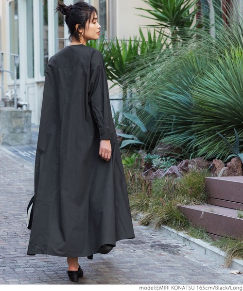 coca（coca）（コカ）の「スキッパーボリュームワンピ（シャツワンピース・レディース・ホワイト/ブラック・SHORT/LONG）」の13枚目の写真