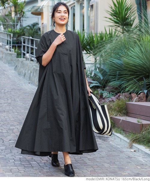 coca（coca）（コカ）の「スキッパーボリュームワンピ（シャツワンピース・レディース・ホワイト/ブラック・SHORT/LONG）」の14枚目の写真