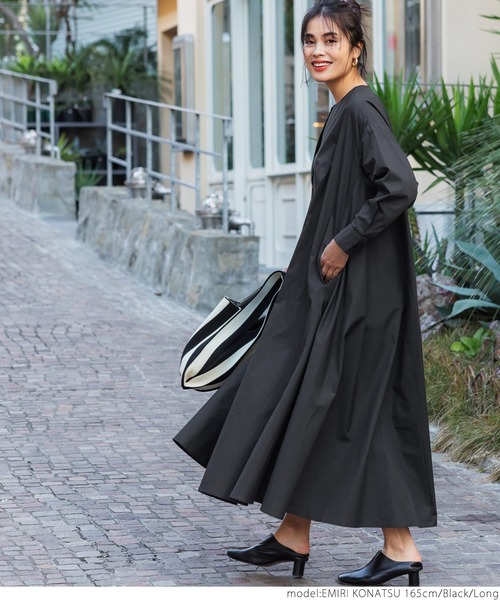 coca（coca）（コカ）の「スキッパーボリュームワンピ（シャツワンピース・レディース・ホワイト/ブラック・SHORT/LONG）」の15枚目の写真